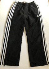 Boys Youth Adidas Training Pants Joggers Small Black 3 White Stripe