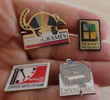 4 PIN'S COMPANY INFOGRAMES LEXMARK MICROSOFT WINDOWS COMPUTER OFFICE