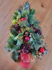 DEMI SAPIN DÉCORATION NOËL BOULE GUIRLANDE POMME DE PIN HOUX GUI  🎄