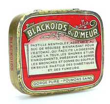 Antique Metal Box BLACKOIDS Tablets by Dr. MEUR (ref#D-639)