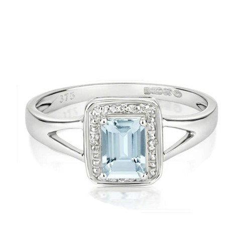 Bague véritable aigue marine - véritable, aigue-marine