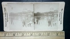 Central Park Sailboat Pond New York City Stereoview Antique c1890s Y16348