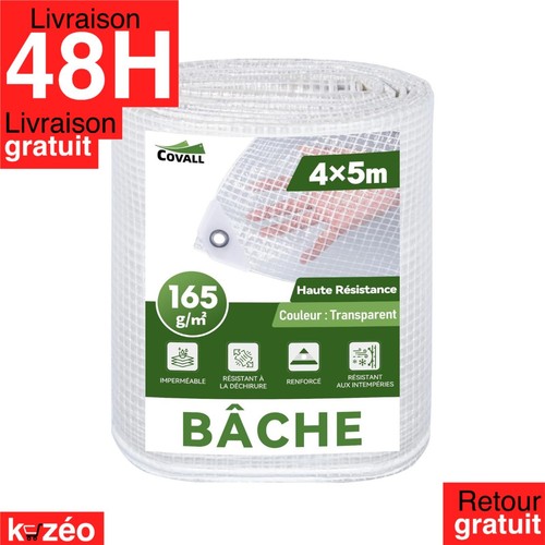 Bâche transparente 4x5m - bâche,