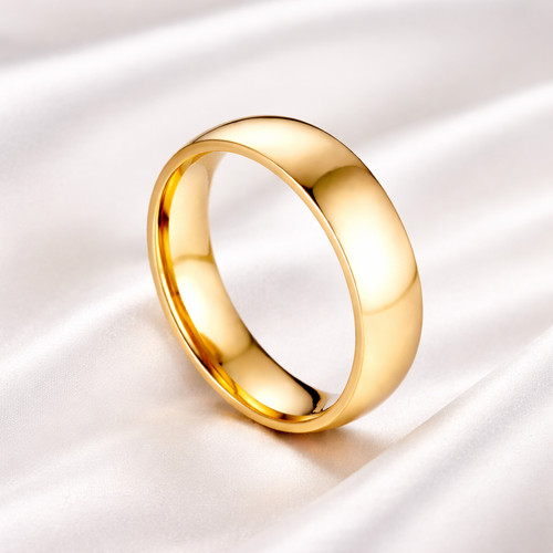 Bague homme inoxydable - , dorée