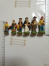 Santon Creche Noel Ancien  Taille 1 6cm Lot 6 Berger Tambouraire Pêcheur Vernis