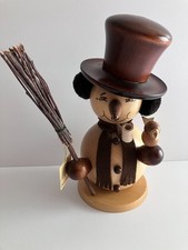 Christian Ulbricht 9" Handmade Natural Wood Snowman Smoker w/Original Tag