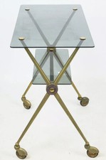 Desserte en métal doré à 2