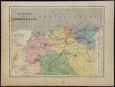 1880 - Carte ancienne du Département de Constantine - Algérie, Afrique du Nord