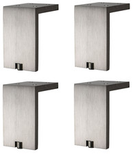 4x Pied de Meuble Argent Mat