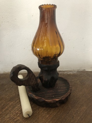 Bougeoir vintage bois et - bougeoir,