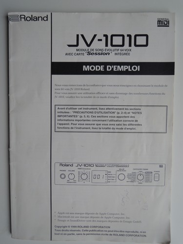 Roland manuel français jv1010 - manuel,