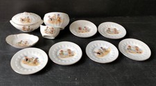 DINETTE 10 PIECES TABLEWARE DECOR CHILDREN AT THE BEACH PORCELAIN ART DECO