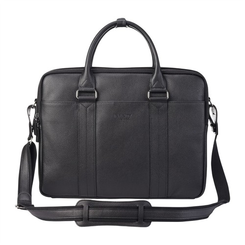 Cuir véritable noir portable - cuir,