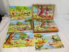 WALT DISNEY 40 CUBES CUBE PUZZLE Vintage Wooden Box GARNIER CORNIL No. 1