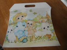 VINTAGE BABY SHEPHERDESS SHEEP GIFT CARD POCKET SUITCASE Signed COLINE 198
