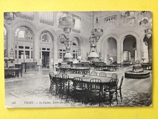 Old postcard 1905 Auvergne VICHY Allier Le CASINO, GAME SALON table superb chandelier