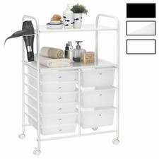 Caisson sur roulettes avec 9 tiroirs plastiques meuble de salle de bain en métal