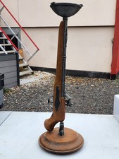 Cendrier ancien sur pied pistolet bois métal 60cm vintage arme ancienne tir