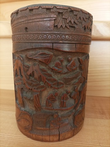 Ancienne boite bambou asie - boite,