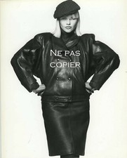 FASHION Mc DOUGLAS 1983 leather skirt jacket large photo 22 x 17 cm