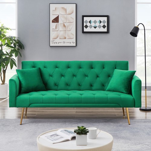 Velvet futon sofa - sofa, bed