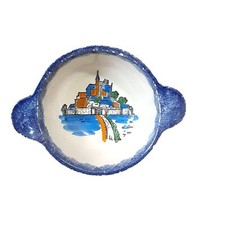 Vtg Mt St Michel Breton France Bowl France name Claude French Country flaw