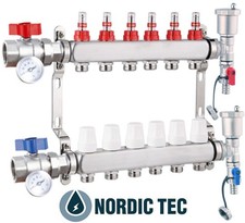 Collecteur Chauffage au Sol Plancher Chauffant NORDIC Acier INOX 2-12 circuits
