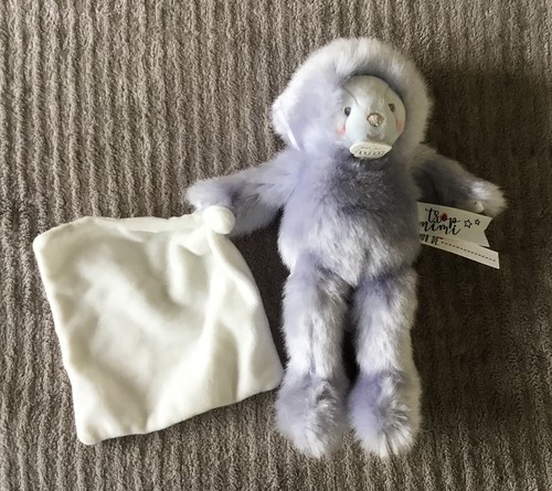 Doudou ours bleu avec mouchoir - doudou,