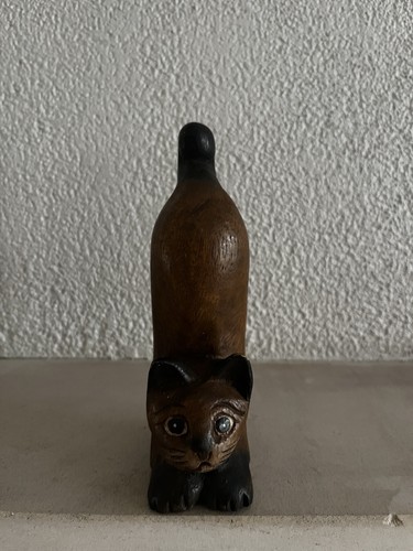 Statuette chat bois - en, –