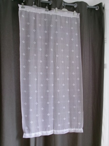 Rideau blanc filet polyester - filet,