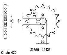 Pignon Rd 50 Mx 1981-1982 - 420 - 15 Dents - Similaire JTF562