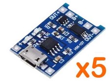 5036# 5 Modules chargeur batteries Lipo Lithium ( TP4056 1A )