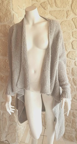 Gilet maille gris - , asymétrique