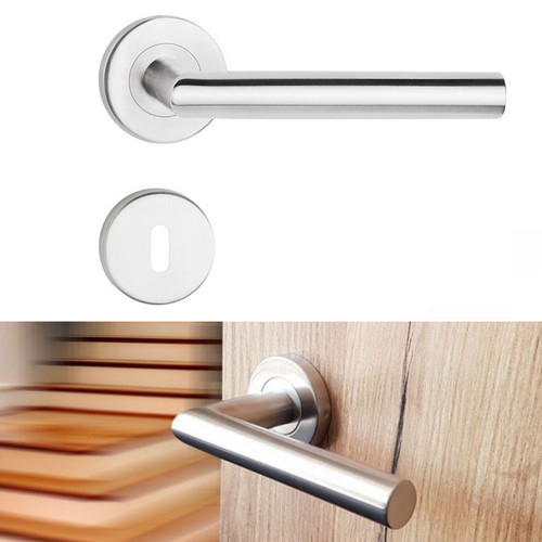 Poignée porte acier - wc, de