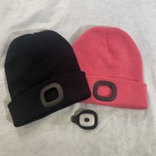 2 TagVo Night Scope Beanies OSFA Toboggan Cap LED Mount Holder 1 Light 2 Hats