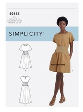 Simplicity 9135 Femmes Robe Avec Tricot Taille Tailles 6-14 & 14-22 Skill: Moyen