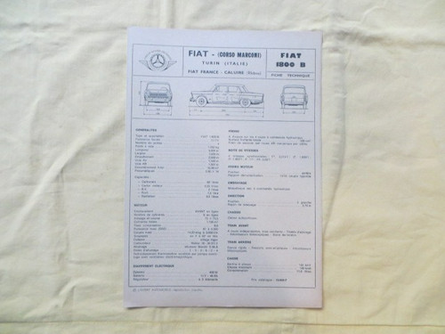 Fiat 1800 document - -,