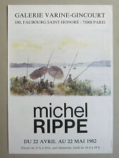RIPPE Michel Affiche 1982 Pêche Cannes à pêches Pécheur Lac Rivière  poster