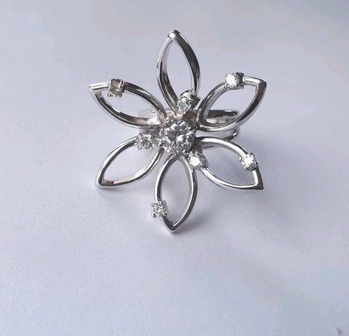 Bague grande fleur argent 925 - fleur,