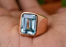 Bague homme aigue-marine