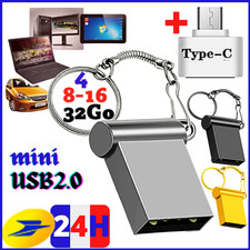 Mini Clé USB3.0 LECTEUR flash Drive 4-8-16-32Go+/- ADAPTATEUR Type C / Androïd