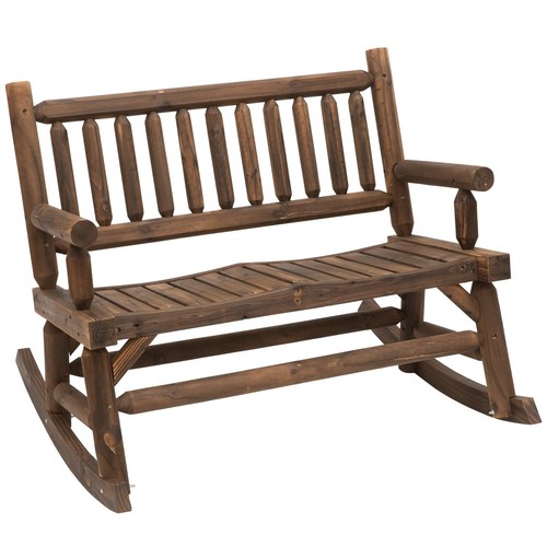 Walnut tone rocking chair - walnut-tone,