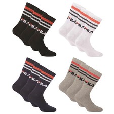 Fila Chaussettes 3 6 9 Paire Rue Sport de Tennis Rayures Unisexe 35-38, 39-42,