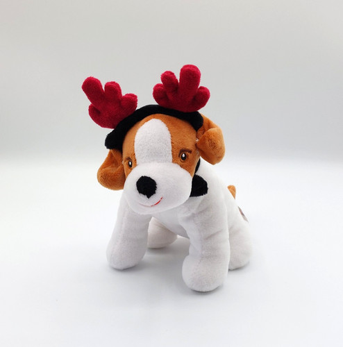 Peluche doudou chien blanc