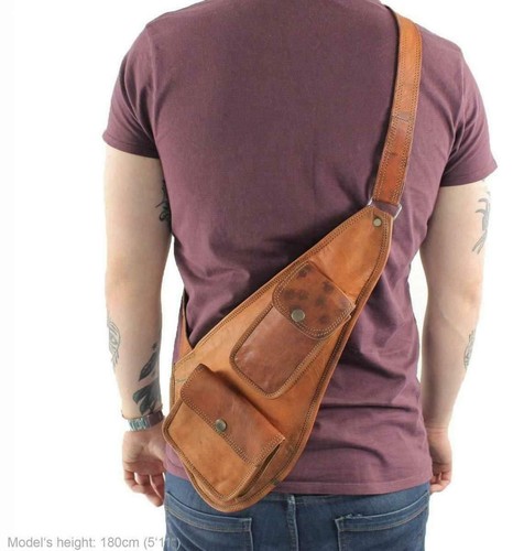 Sac besace vintage cuir - en, de