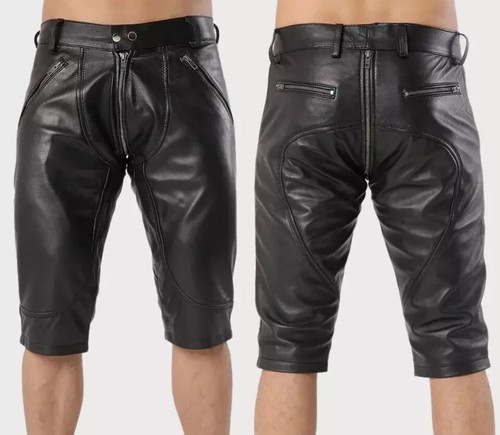 Short cuir noir - short, en