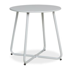 Table basse ronde Table de jardin Gris Table d'appoint Métal Massif Homestyle4u
