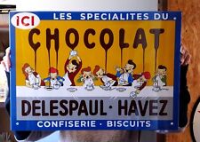 Plaque émaillée DELESPAUL CHOCOLAT alimentaire enamel sign