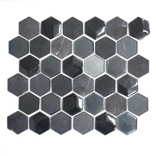 Pâte de Verre Noir Hexagone