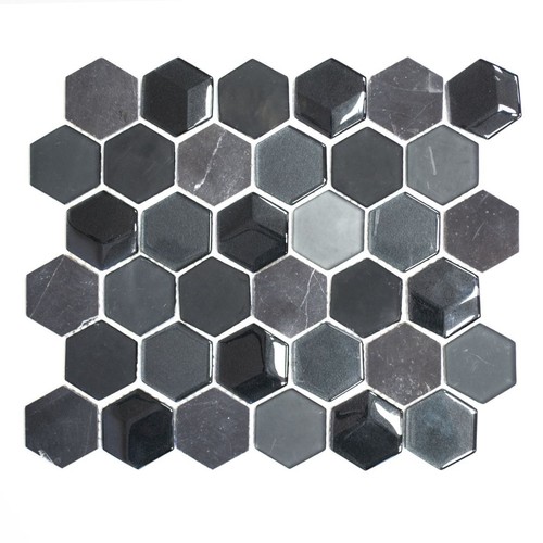 Pâte verre noir - pâte, hexagone